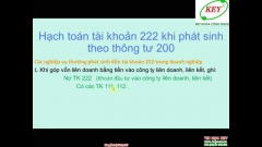 Hạch toán tài khoản 222 theo thông tư 200