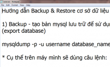 Hướng dẫn backup và restore cơ sở dữ liệu