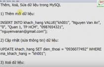 Thêm xoá sửa dữ liệu trong MySQL