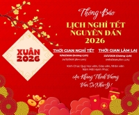 THÔNG BÁO LỊCH NGHỈ TẾT NGUYÊN ĐÁN 2026