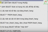 Toàn cảnh lệnh Select trong MySQL