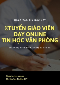 Tuyển Giáo viên dạy online tin học văn phòng toàn quốc