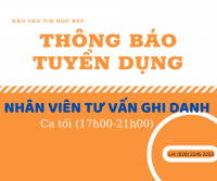 TUYỂN NHÂN VIÊN TƯ VẤN CA TỐI 2021