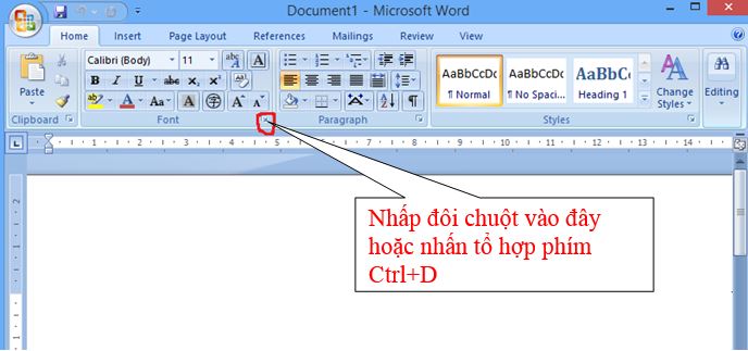 Thay đổi Font chữ mặc định trên Word 2007